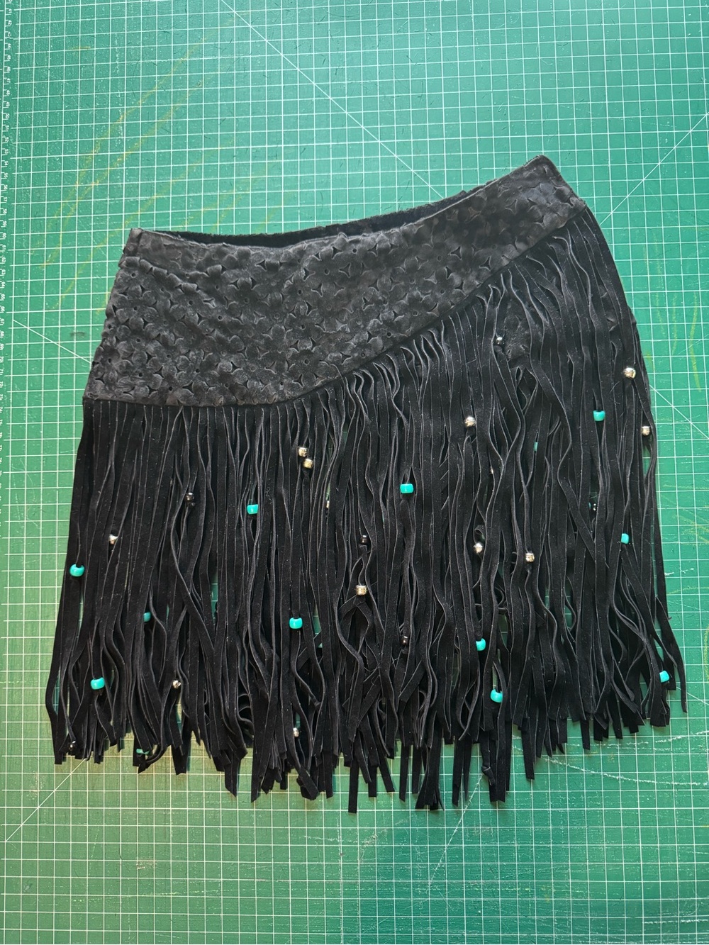 Black Fringe Beaded Women's festival Skirt